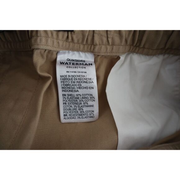 Quiksilver Waterman Collection Men's Sz XL Tan Cabo Shore Elasticized Shorts - Picture 3 of 5